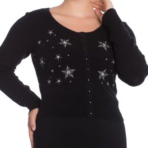 Hell bunny Snowstar Snowflake Black Cardigan